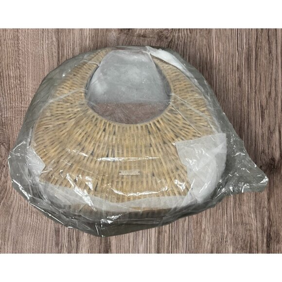 RAMLA New Ocean Rattan and Vegan Leather Bag Round Handle Purse - Picture 8 of 9